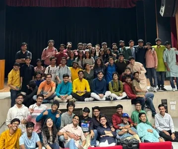 Members of the IIT Delhi Debating Society on stage