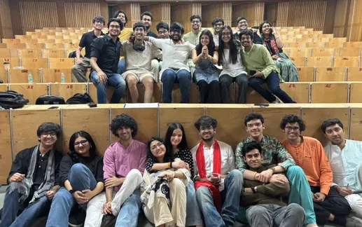 Members of the IIT Delhi Debating Society in a lecture theatre
